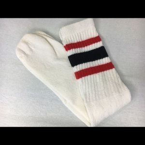 Two Pair Of Tall Skater Tube Socks Striped